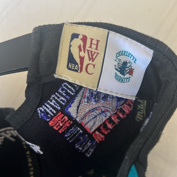 Mitchell & Ness Charlotte Hornet Hat Black Embroidered Patches Snap Back New OS - Picture 14 of 16